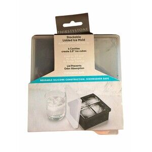 Thirstystone by Cambridge Stackable Lidded Ice Mold oversized Ice Cubes 2.5”